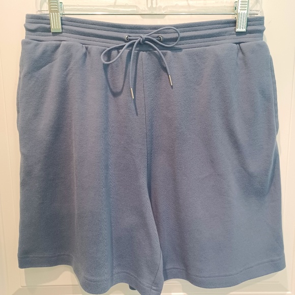 NWOT HASTING & SMITH PETITE MEDIUM SLATE BLUE COTTON DRAWSTRING WAIST SHORTS! - Picture 1 of 3